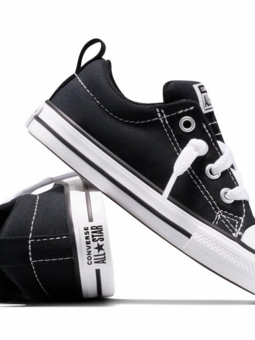 Converse Kids Low Top Sneakers in Black and White NWT